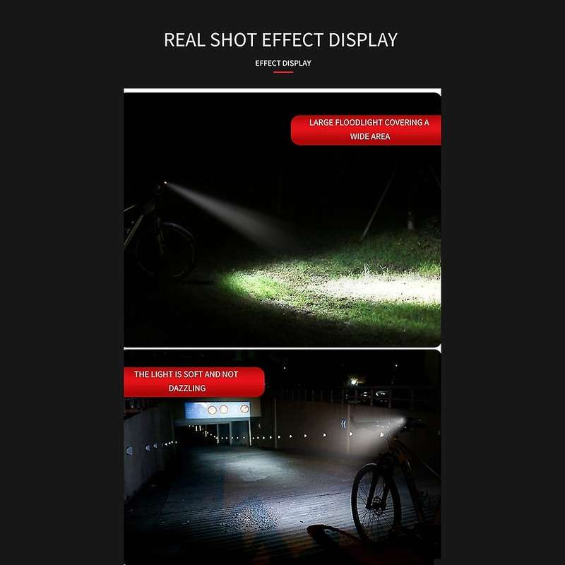 USB Rechargeable Handlebar Headlight Front Bike Light T6 LED Lamp Built-in Rechargeable Battery for