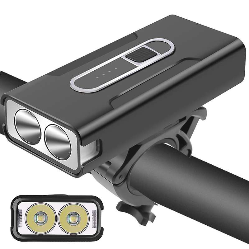 USB Rechargeable Handlebar Headlight Front Bike Light T6 LED Lamp Built-in Rechargeable Battery for