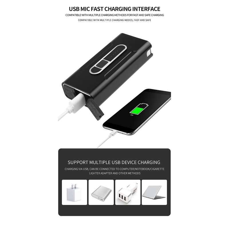 USB Rechargeable Handlebar Headlight Front Bike Light T6 LED Lamp Built-in Rechargeable Battery for