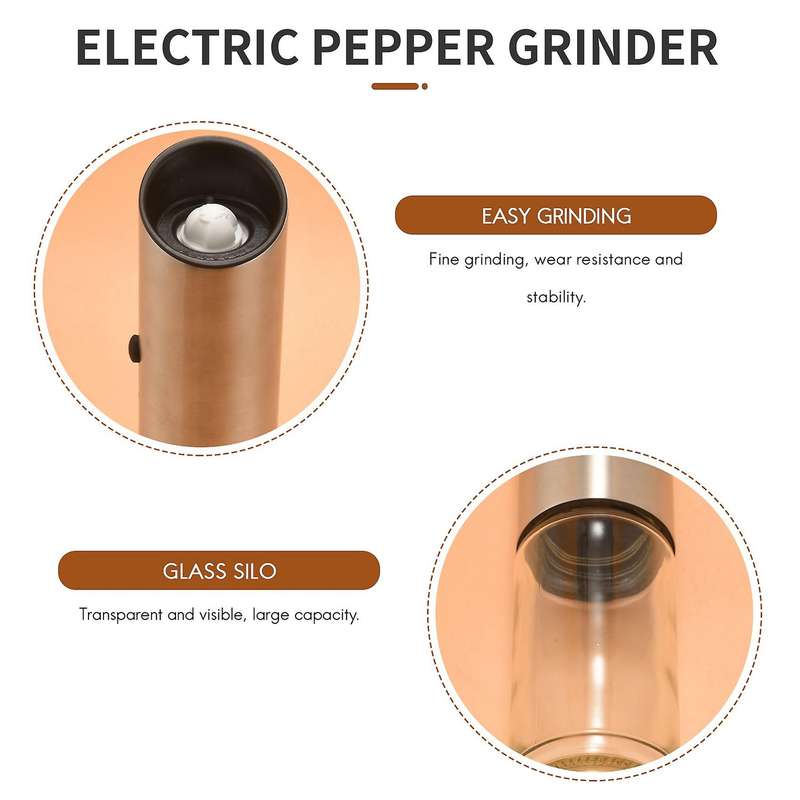 Usb Rechargeable Electric Pepper Grinder Stainless Steel Gravity Salt and Pepper Grinders Refillabl