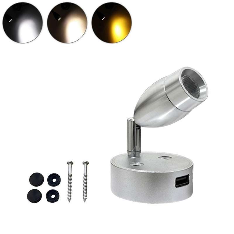 Usb Rv Lights Interior Reading Lamp Led Bedside Lamp 3w Rv Wall Sconce Light Fixtures Rotatable Spot