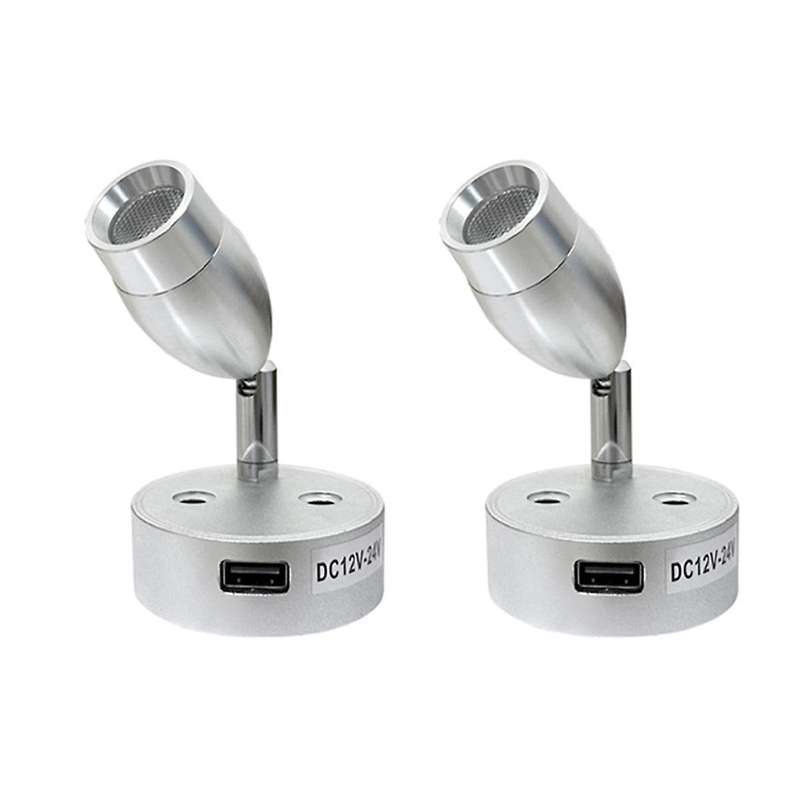 Usb Rv Lights Interior Reading Lamp Led Bedside Lamp 3w Rv Wall Sconce Light Fixtures Rotatable Spot