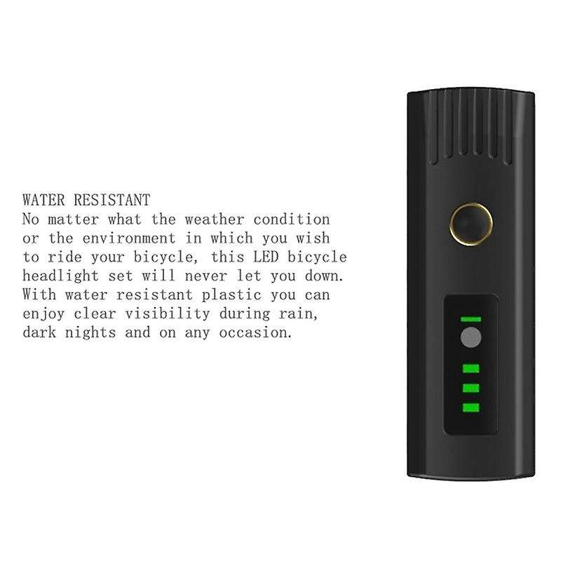 USB Rechargeable Super Bright LED Waterproof Headlight Front Lights,Easy Mount 4 Light Mode Cycle Li
