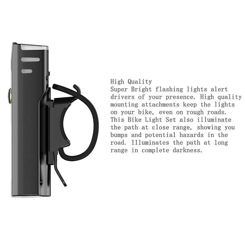 USB Rechargeable Super Bright LED Waterproof Headlight Front Lights,Easy Mount 4 Light Mode Cycle Li