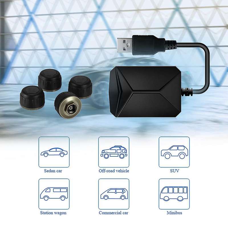USB TPMS External Tire Pressure Monitor Android Navigation Tire Pressure Monitoring Alarm System Wir