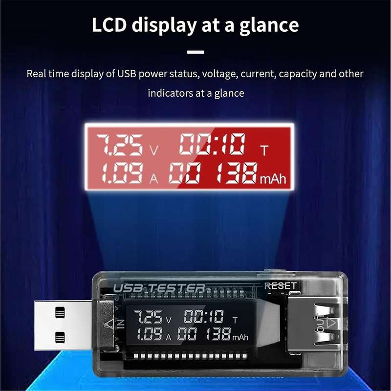 Usb Tester Current Voltage Charger Capacity Tester Volt Meter Display Usb Current Voltage Test Card