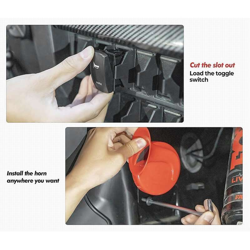 UTV ATV Universal 12V Horn Kit W/ Rocker Switch for RZR 800 XP Can-Am Maverick X3 Arctic for CF