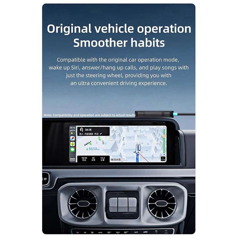 USB/Type C 2 in 1 Wireless CarPlay Adapter Wired to Wireless Carplay Mini Box for USB/Type C Dongle