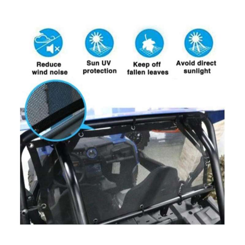 Utv Soft Rear Window Mesh Mesh Rear Panel Sunshade Mesh Beach Supplies for Rzr Xp Turbo 15-22