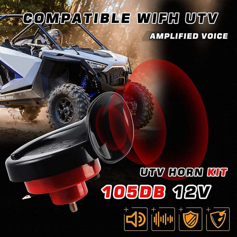 UTV/ATV Horn Kit with Toggle Switch for Pioneer, RZR, Can-Am Maverick X3, , Arctic , Universal 12V