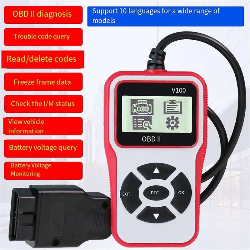 V100 Car Diagnostic Tools Digital Display Scanner Universal Obd2 Code Reader Ignition Tester Test