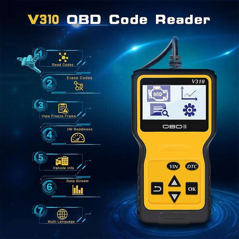 V310 OBD2 Car Diagnostic Tool OBDII Code Reader Scanner Check Engine Scanner Plug-And-Play