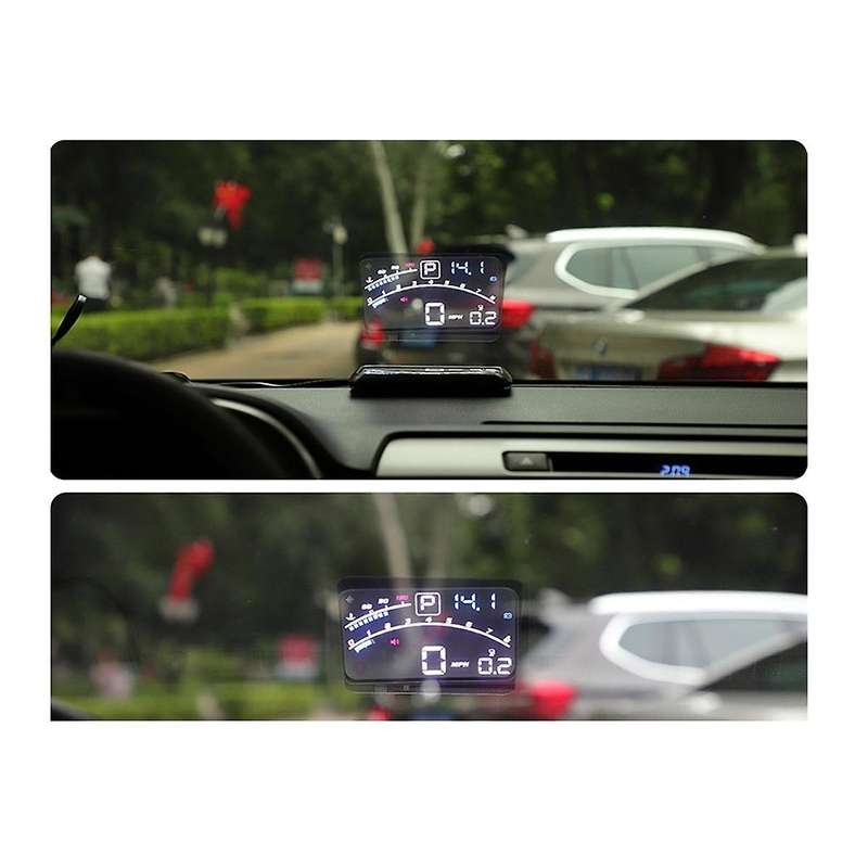 V41 Heads Up Display Car Obdii Euobd 5.5in Windshield Projector Hud Display Shift Reminder Water Tem