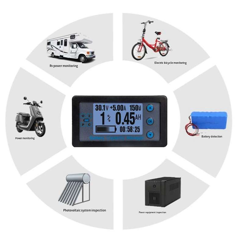 Va9510 Battery Capacity Manager Lcd Digital Voltage Current Power Meter Battery Capacity Coulometer