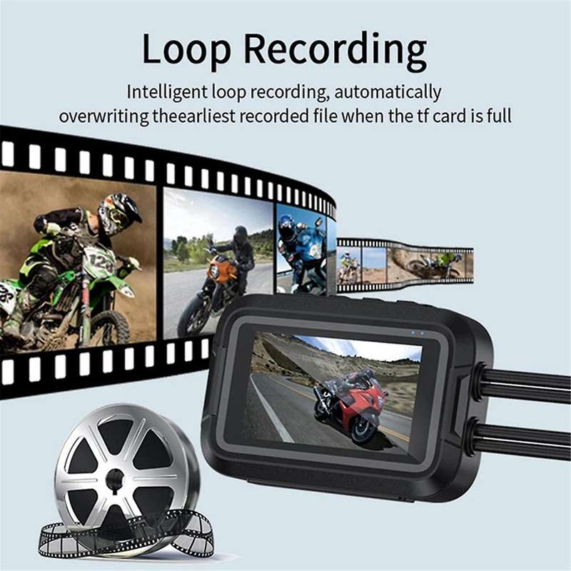 V9 Motorcycle Dashcam WiFi 1080P Front Rear Camera Waterproof Motorcycle Video Recorder Camera with