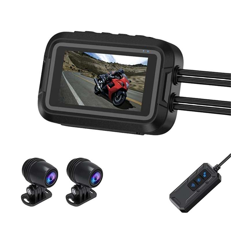 V9 Motorcycle Dashcam WiFi 1080P Front Rear Camera Waterproof Motorcycle Video Recorder Camera with