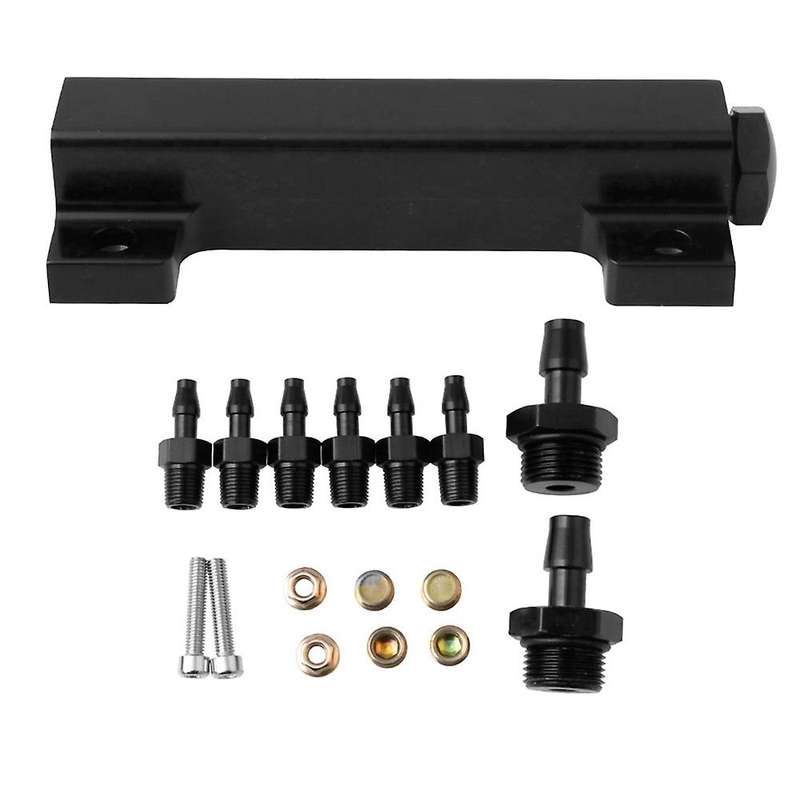 Vacuum Block Intake, 6 Port Vacuum Block Intake Manifold Kit Fuel Wastegate Turbo Boost 1/8 NPT for