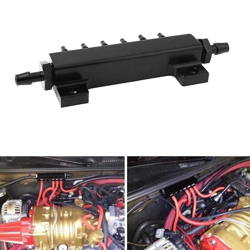 Vacuum Block Intake, 6 Port Vacuum Block Intake Manifold Kit Fuel Wastegate Turbo Boost 1/8 NPT for
