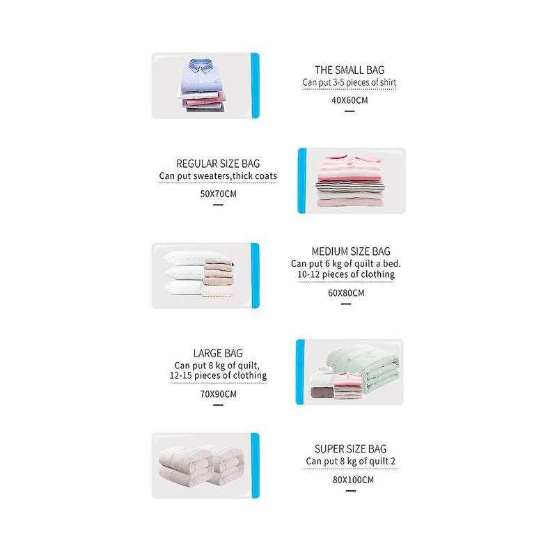 Vacuum Bag Storage Bag Home Organizer Transparent Border Foldable Clothes Organizer Seal Compressed
