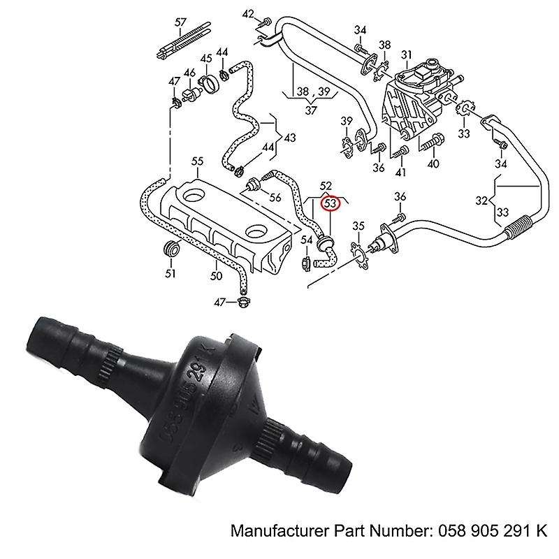 Vacuum Check Valve Pump Valve Car Accessories for A4 058905291 058905291K