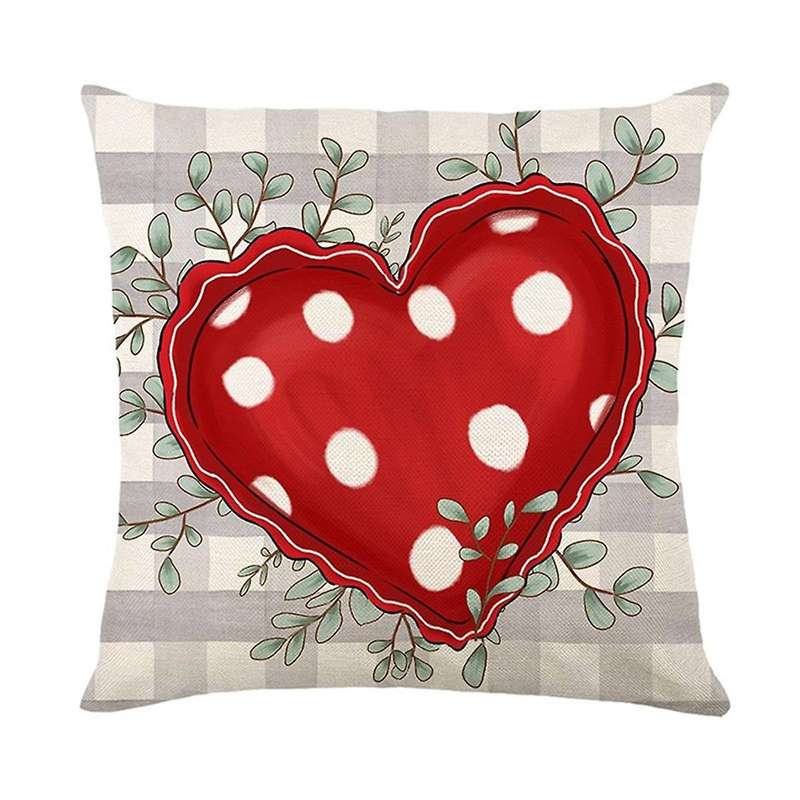 Valentine's Day Pillow Covers Forever Loves Eucalyptus Leaves Throw Pillow Covers, Love Hearts Cushi