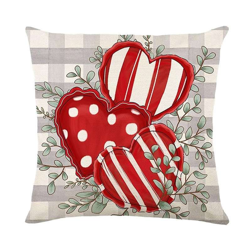 Valentine's Day Pillow Covers Forever Loves Eucalyptus Leaves Throw Pillow Covers, Love Hearts Cushi