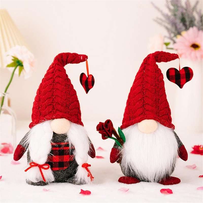 Valentine's Day Gnome Decor Valentines Gnomes Gift Love Gnomes Plush Decor Faceless Gnome Plush Figu