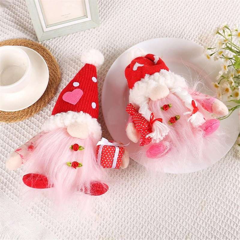 Valentine's Day Decorative Ornaments 2024 New Luminous Knitted Hat Doll Love Faceless Doll Tanabata