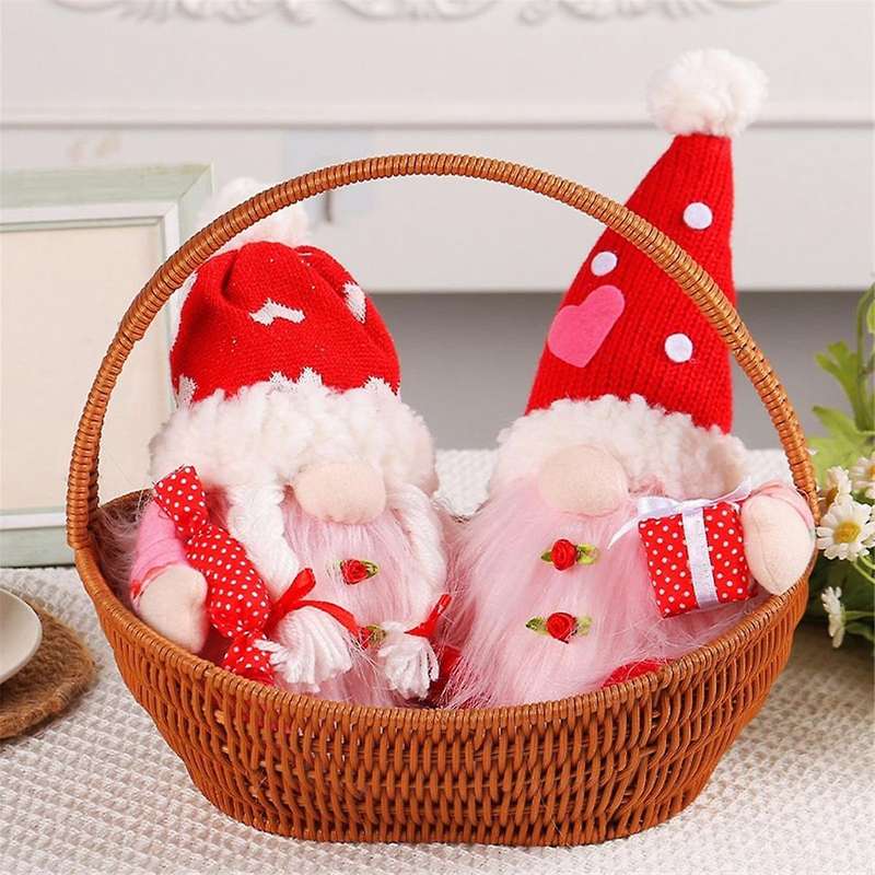 Valentine's Day Decorative Ornaments 2024 New Luminous Knitted Hat Doll Love Faceless Doll Tanabata