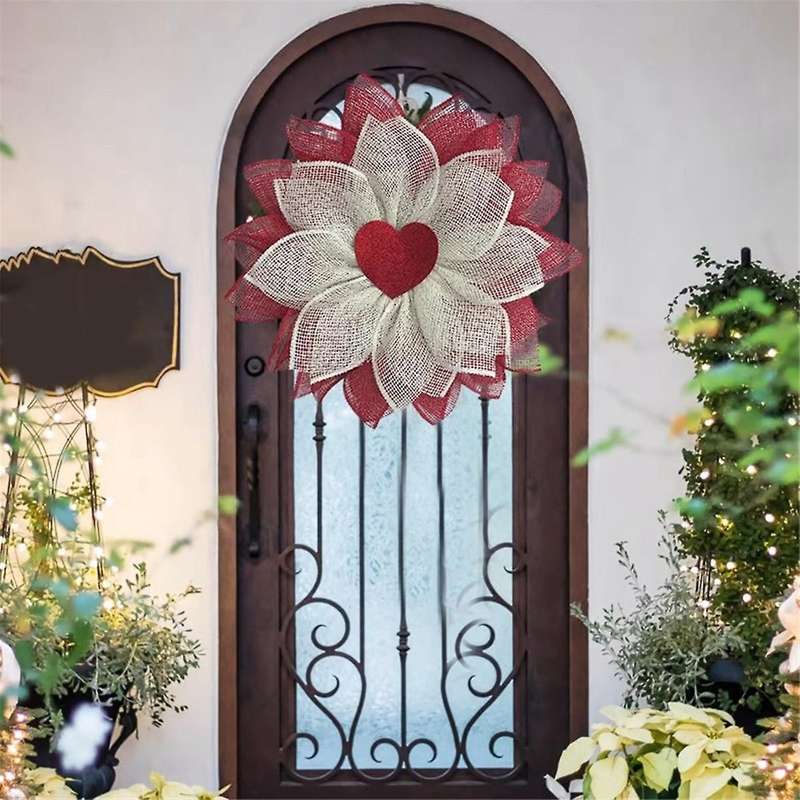 Valentine Wreaths Door Spring, Welcome Outdoor Red Spring Birthday Decor Ornaments Welcome Sign Holi