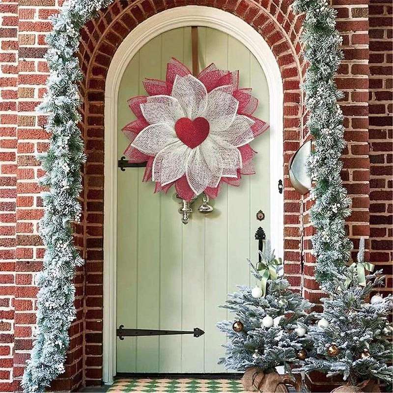 Valentine Wreaths Door Spring, Welcome Outdoor Red Spring Birthday Decor Ornaments Welcome Sign Holi