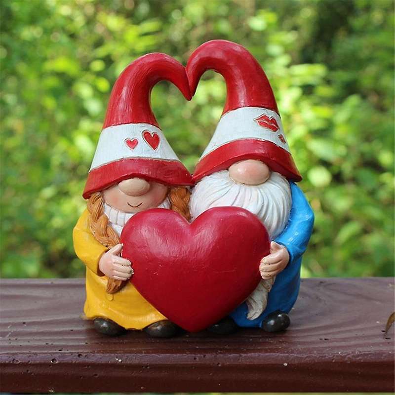 Valentine Gnomes Figurine Table Decor Love for Valentines Day Gifts,Love and Hearts Gnome Collectib