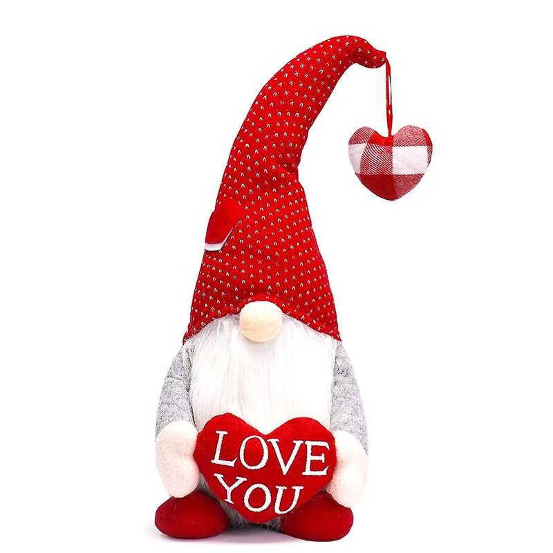 Valentines Day Gnome Decor - 2pcs Valentine Gnomes Plush Home Table Decorations, Mr & Mrs. Sweet Swe