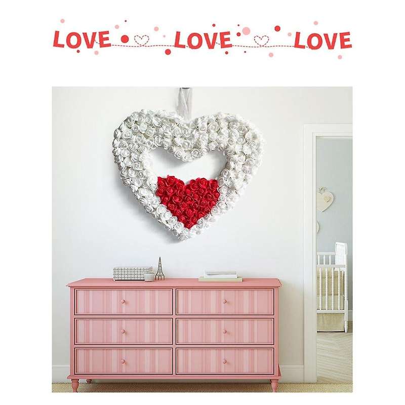 Valentine's Day Wreath,artificial Heart-shaped Wreath Rose Petal Wreaths for Front Door,valentine's