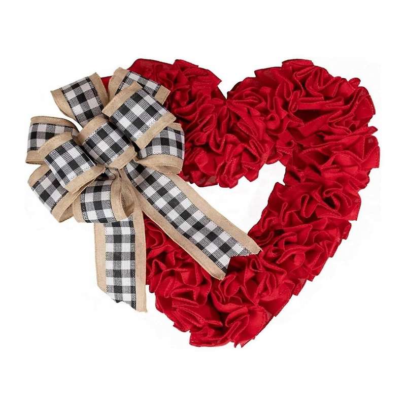 Valentines Day Decor - Wreaths for Front Door Outside 15.7inch Valentine Decoration for The Heart Sh