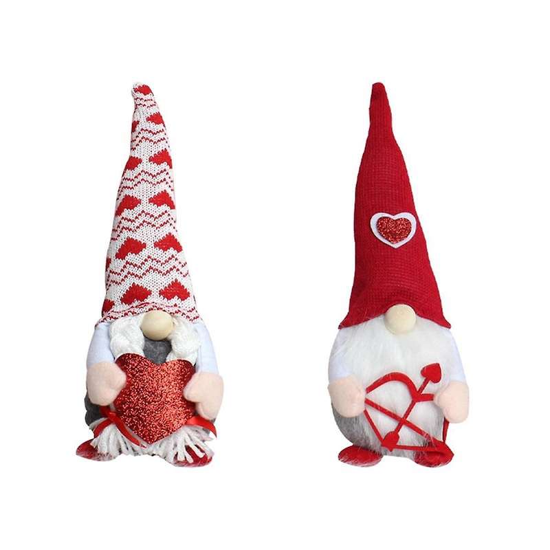 Valentines Gnome Plush Valentines Day Gnomes Decor 2pcs Mr and Mrs Swedish Tomte Gnome Valentine Gif