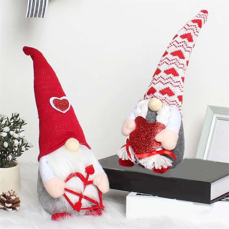 Valentines Gnome Plush Valentines Day Gnomes Decor 2pcs Mr and Mrs Swedish Tomte Gnome Valentine Gif