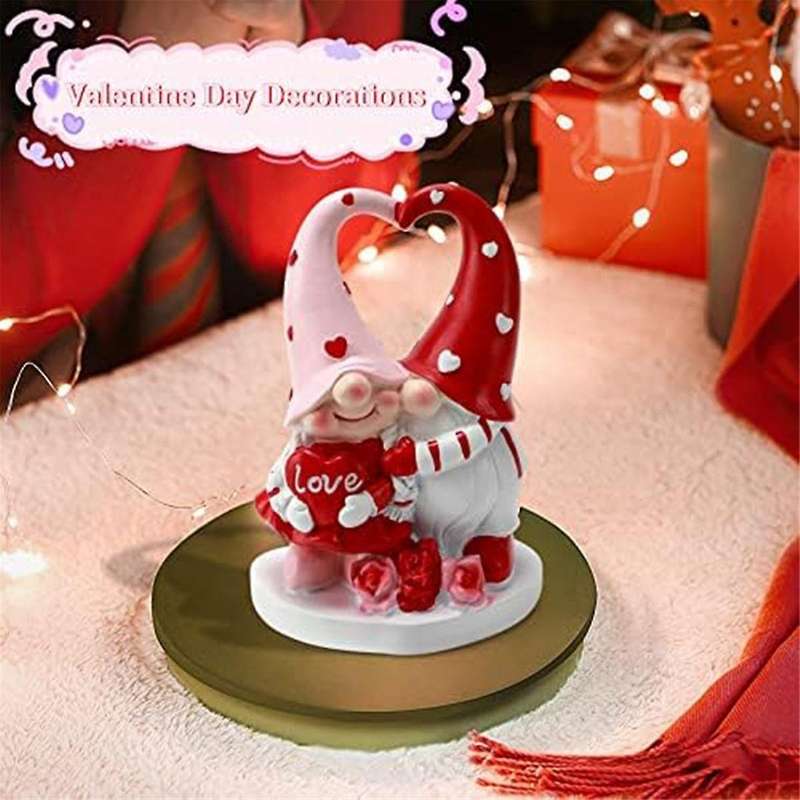Valentines Day Gnomes Decor - Valentine Gnome Figurines Decoration for Home Table Ornaments Sweet Va