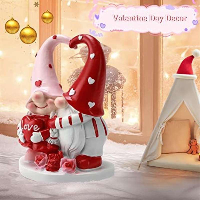 Valentines Day Gnomes Decor - Valentine Gnome Figurines Decoration for Home Table Ornaments Sweet Va