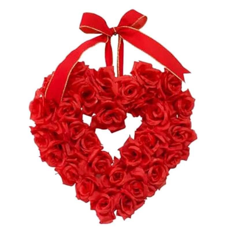 Valentines Day Wreaths for Front Door Wall Window Valentines Day Decoration Heart Wreath Garland Art