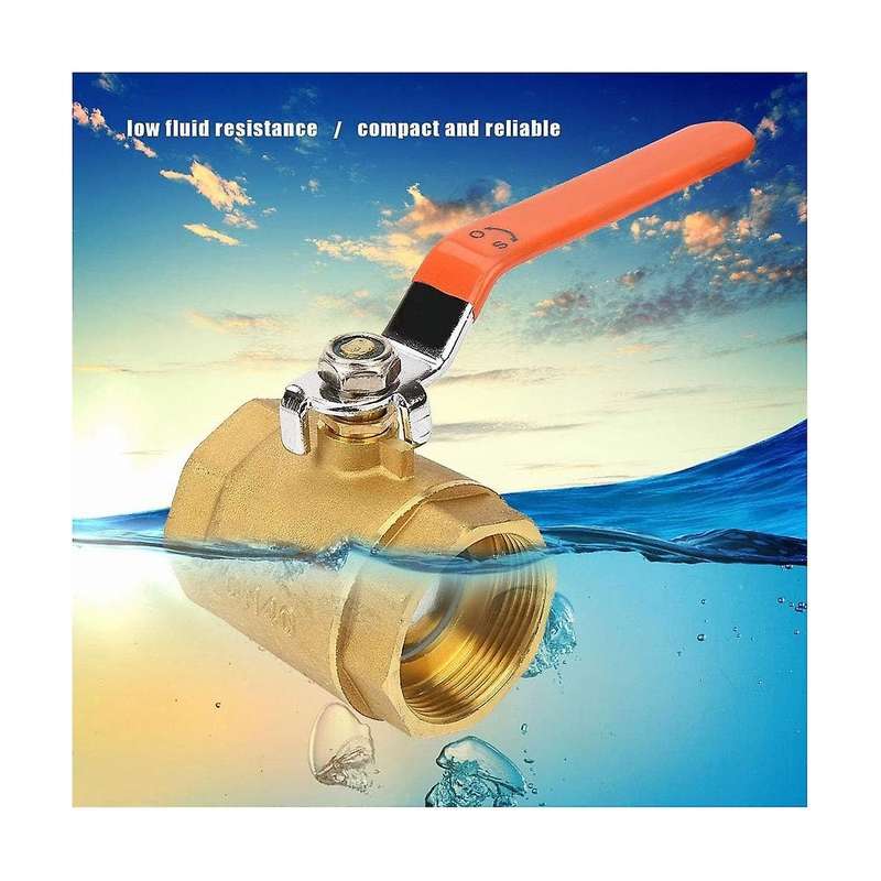 Valve, Thread Valve ShutOff Valve DN40 1-1/2BSP Brass Pipe Valve 1.6MPa for Water Oil Gas