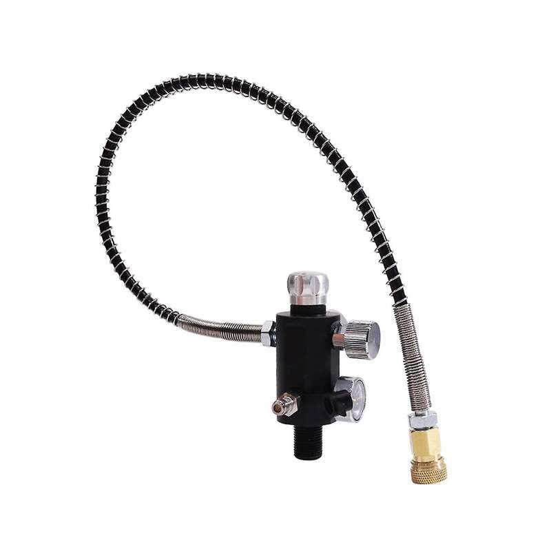 Valve Scuba Adapter with Gauge Tank Filling Station Refill for Air Tank Bottle Cylinder Accessories