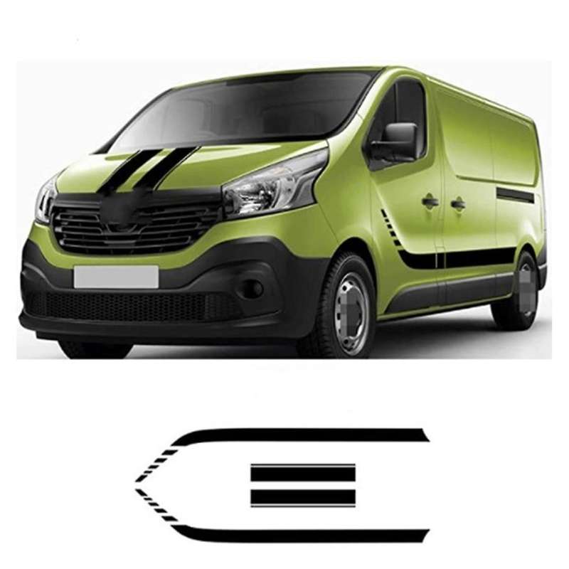 Van Car Door Side Graphics Stickers Car Door Film Hood Bonnet Decals Tuning Accessories for Trafic 2
