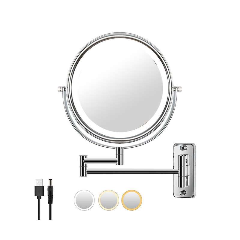 Vanity Mirror 1/10X Magnifier 8 Inch Swivel with Extension Arm Lamp Vanity&Bathroom Mirror with 3