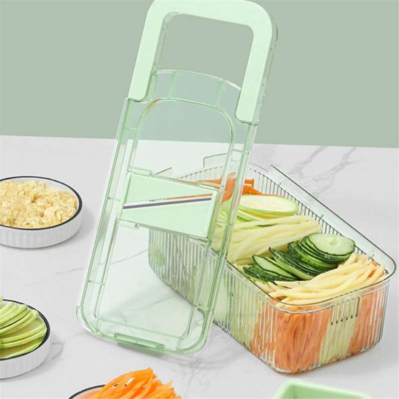 Vegetable Choppers Multifunctional Food Grater 6 Cutting Tools Round Vegetable Choppers with Contain