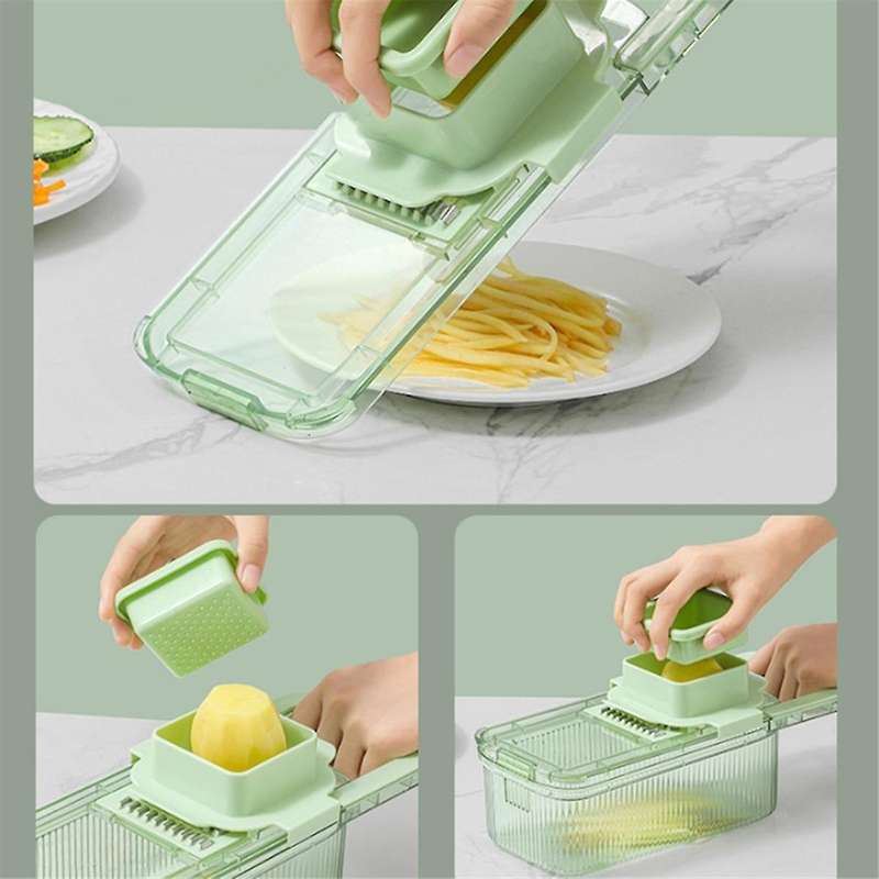 Vegetable Choppers Multifunctional Food Grater 6 Cutting Tools Round Vegetable Choppers with Contain