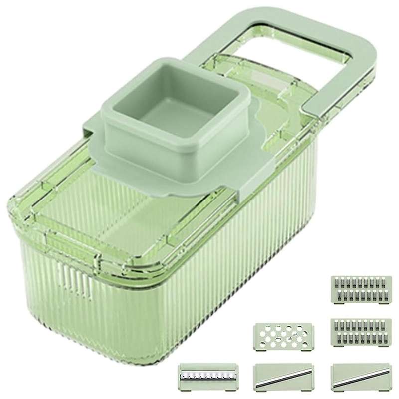 Vegetable Choppers Multifunctional Food Grater 6 Cutting Tools Round Vegetable Choppers with Contain