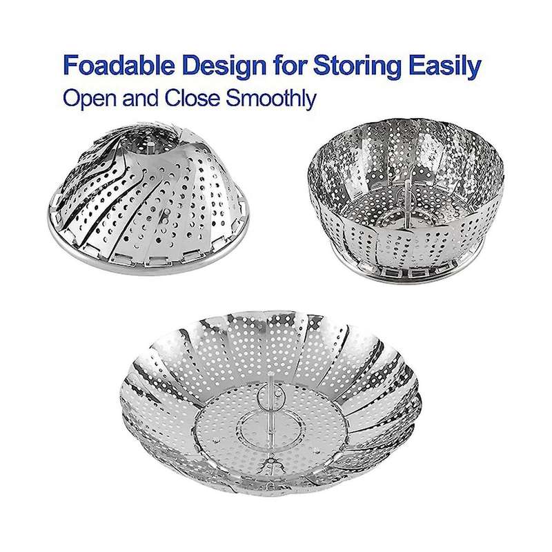 Vegetable Steamer Basket, Premium Stainless Steel Vegetable Steamer Basket - Folding Expandable Ste