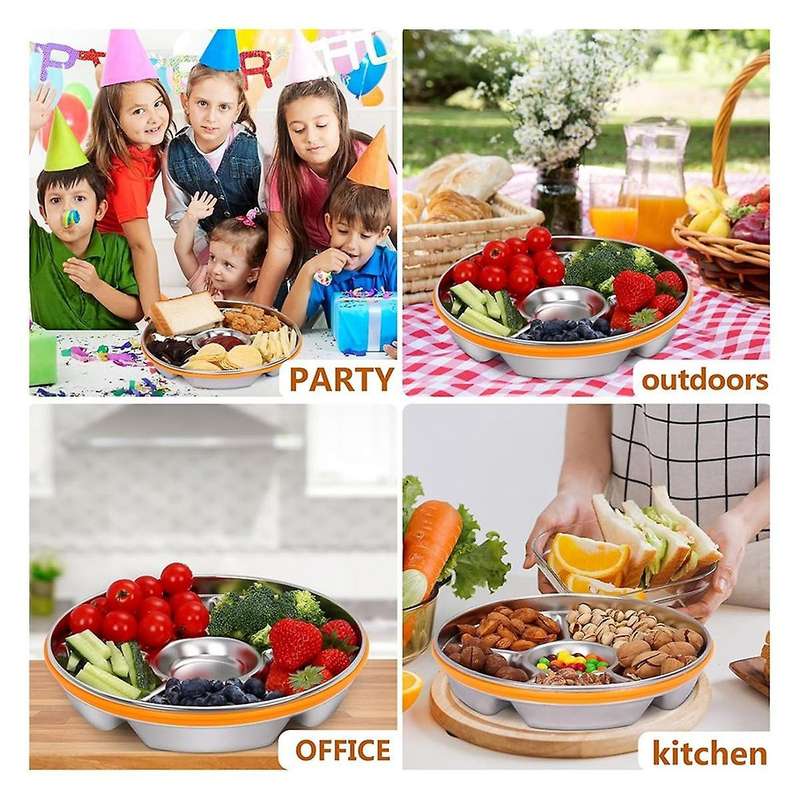 Veggie Tray with Lid and Dip,Divided Serving Tray with Lid Snack Tray with Lid for Party Platter,Rel