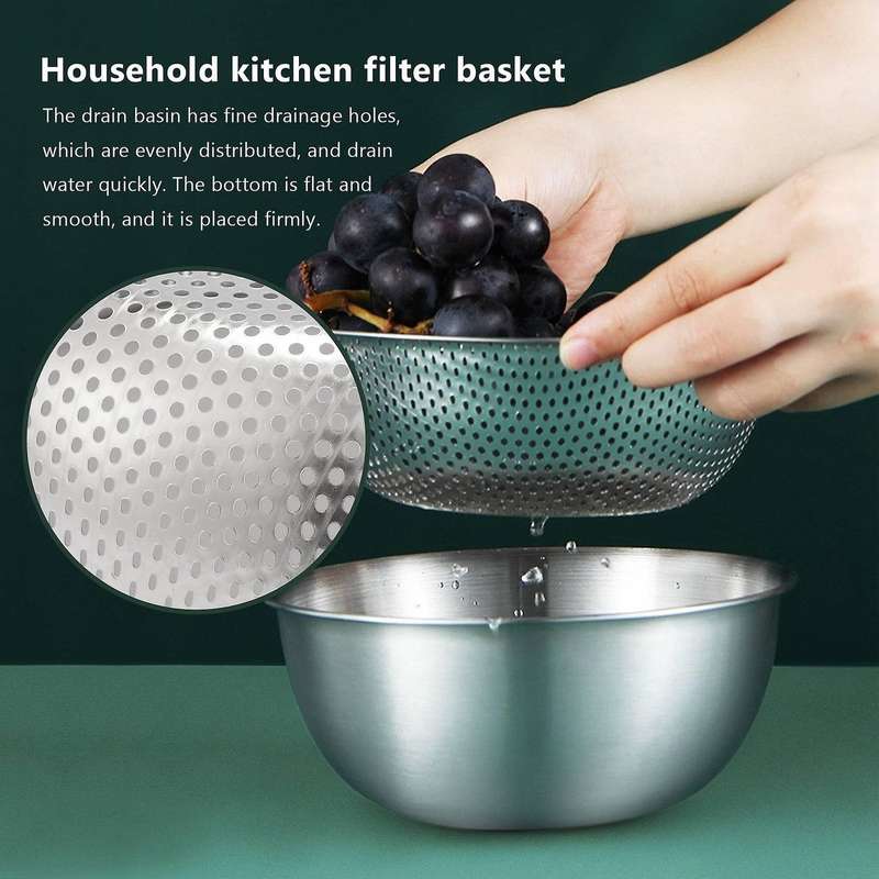 Vegetable Sink Drain Basket Household Kitchen Leaky Water Basket Egg Beater Mixing Bowl Salad Bowl